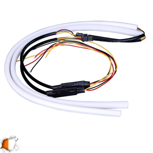 ΣΕΤ DRL - Φώτα Ημέρας για Φανάρι Αυτοκινήτου Λευκό + Πορτοκαλί για Φλας 85cm 12 Volt GloboStar 55115