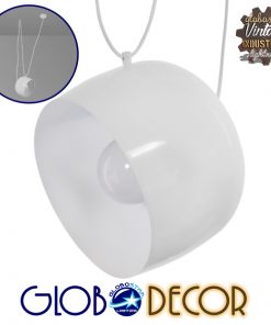 GloboStar® JASPER 01374 Μοντέρνο Κρεμαστό Φωτιστικό Οροφής Μονόφωτο Μεταλλικό Λευκό Καμπάνα Φ25 x Υ22cm