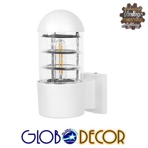 GloboStar® NEWI 01418 Μοντέρνο Φωτιστικό Τοίχου Απλίκα Μονόφωτο Λευκό Μεταλλικό Μ11 x Π17 x Υ23cm